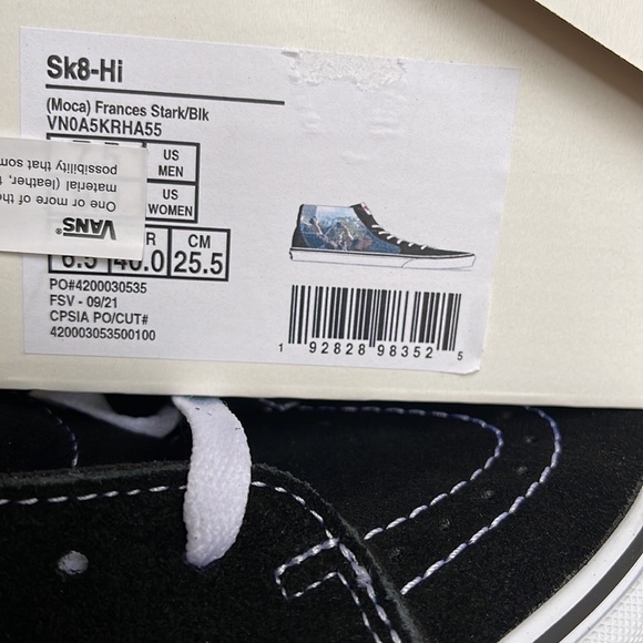 Vans Sk8-Hi Moca Frances Stark/Black Men’s sneakers - Picture 16 of 16